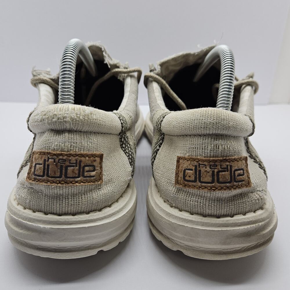 Hey Dude Wally Shoes Men’s Size 10 Natural Linen Khaki - Picture 5 of 8